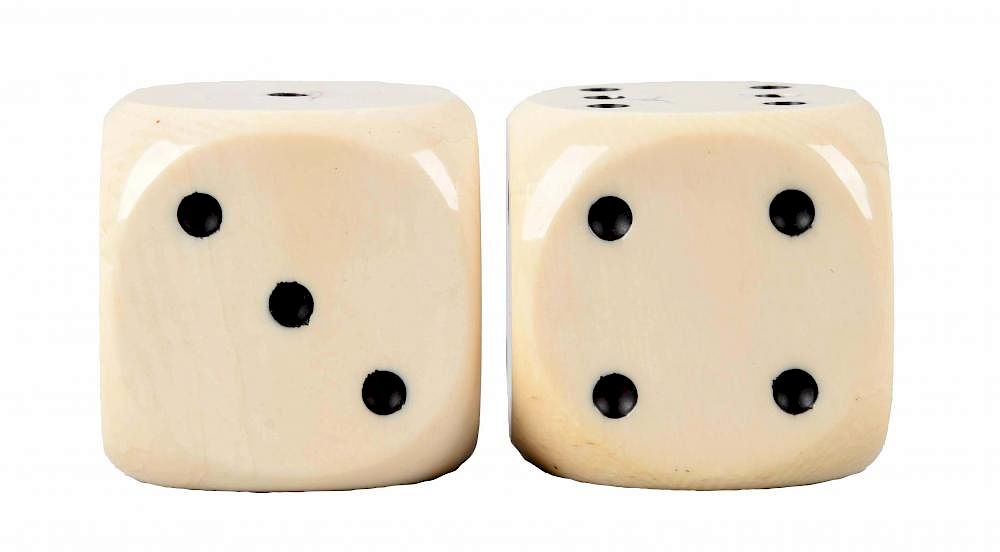 Appraisal: Pair Of Large Ivory Dice Circa early 's Excellent Each