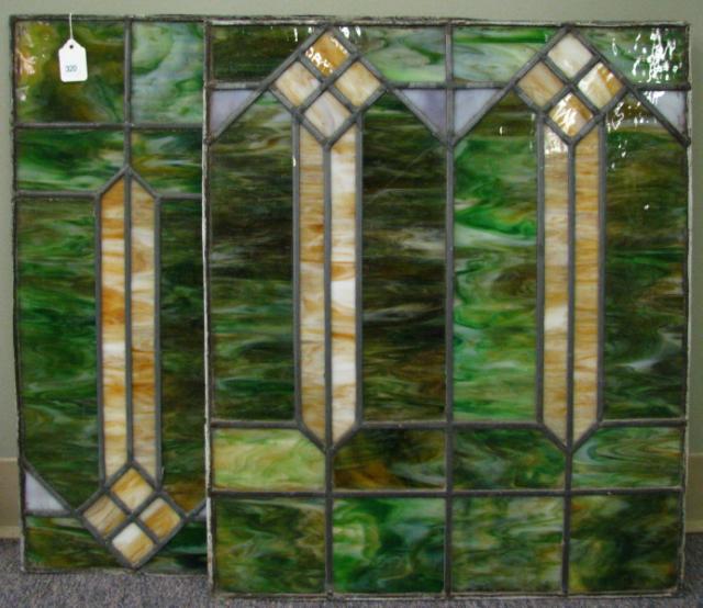 Appraisal: Pair of Antique Stained Glass Windows '' x '' each