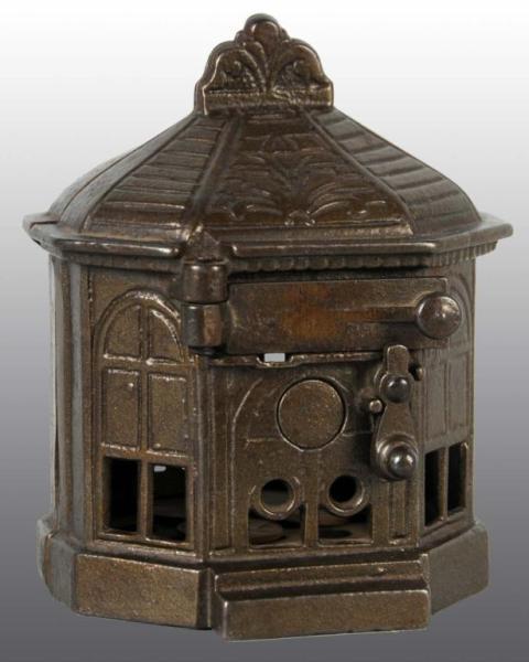 Appraisal: Cast Iron Octagonal Building Mechanical Bank Condition Excellent