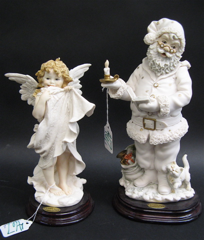 Appraisal: TWO ITALIAN GIUSEPPE ARMANI BISQUE SCULPTURES titled Santa's List and