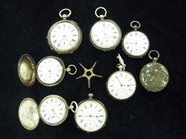 Appraisal: Sundry dilapidated silver cased pocket watches