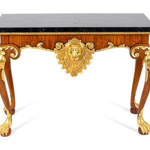 Appraisal: A Pair of George II Style Parcel-Gilt Walnut Console Tables