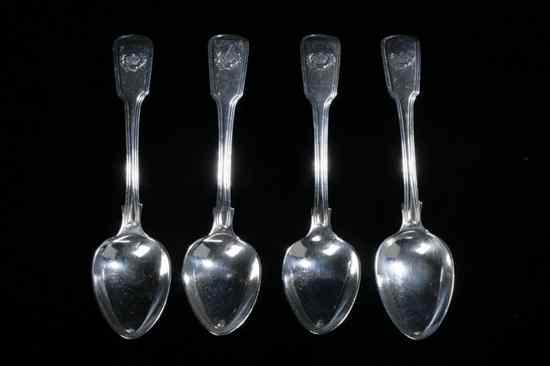 Appraisal: TWELVE GEORGE IV SILVER ARMORIAL TEASPOONS SR for Samuel Roberts