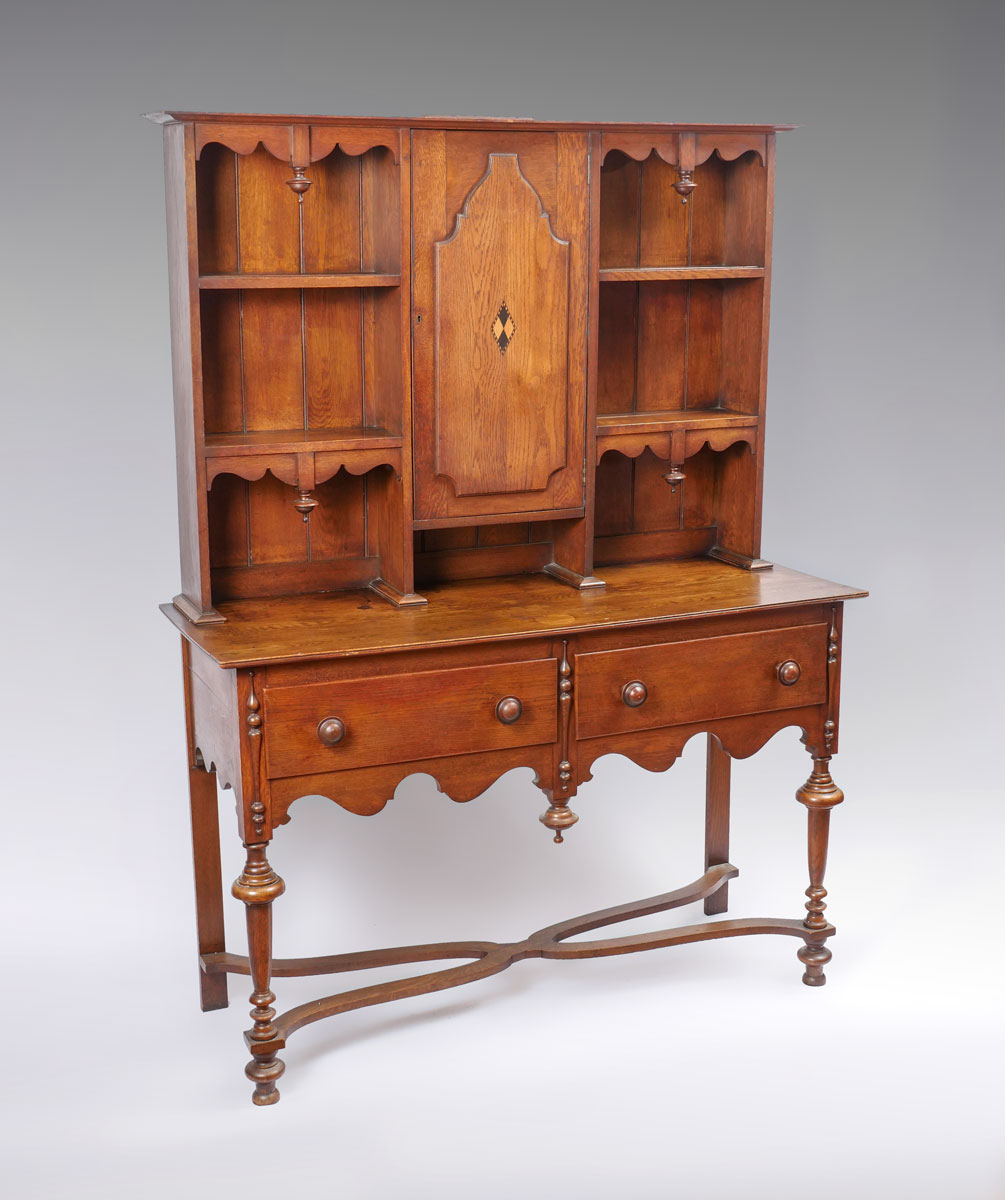 Appraisal: WILLIAM AND MARY STYLE STEP BACK CUPBOARD Step back cupboard