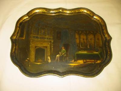 Appraisal: A WALTON CO PAPIER MACHE TRAY of shaped oblong form