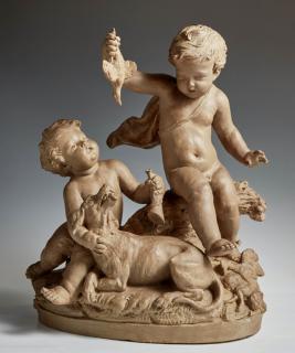 Appraisal: After Charles Le Brun - Playful Putti with Dog and