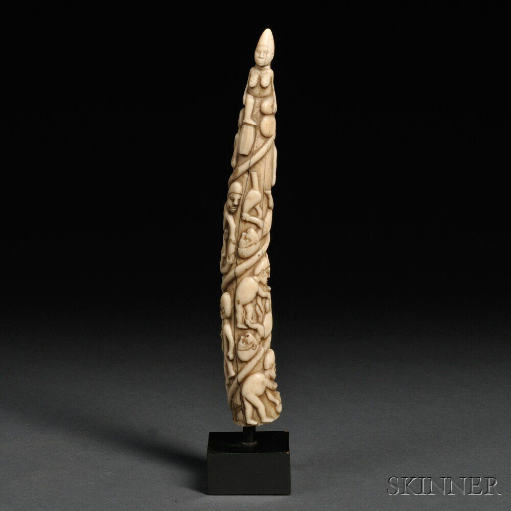 Appraisal: Congo Ivory Carving c th century with a seated female