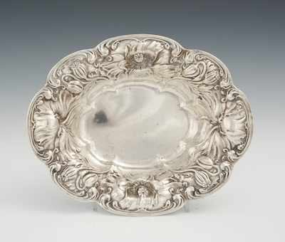 Appraisal: A Sterling Silver Repouse Poppy Bowl Oval shape repousse bowl