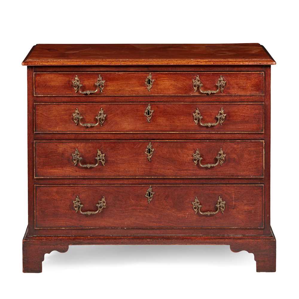 Appraisal: GEORGE III MAHOGANY CHEST OF DRAWERS TH CENTURY with four