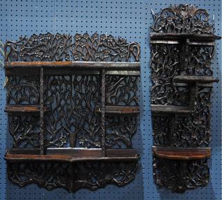 Appraisal: Chinese Wooden Wall Shelves lot of Chinese wooden wall shelves