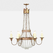 Appraisal: Niermann Weeks CHANDELIER USA c enameled steel and copper crystal