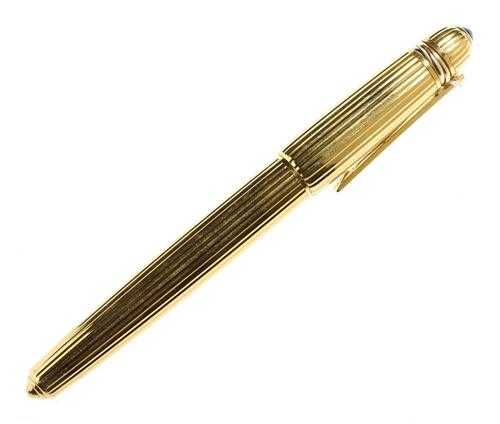 Appraisal: GOLD STYLO-PLUME CARTIER PASHA Gold-plated Elegant marker with a convex