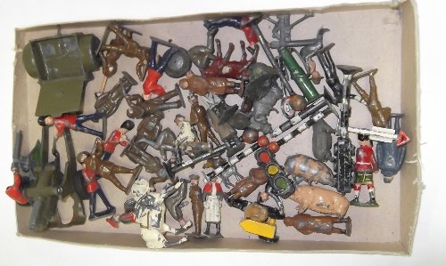 Appraisal: A box of assorted Britain's lead figures etc