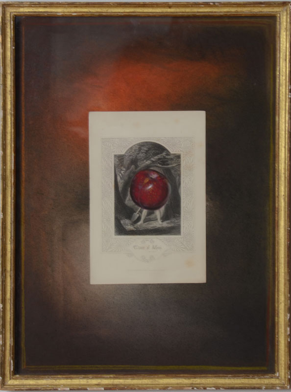 Appraisal: DAVID SAUNDERS b RED PLUM Mixed media signed 'David Saunders'