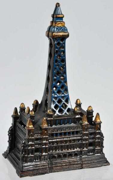 Appraisal: Cast Iron Blackpool Tower Still Bank Description Manufactured by Chamberlain