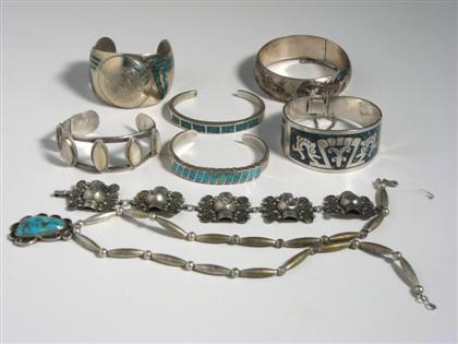 Appraisal: Southwest American Indian and Mexican silver and stone jewelry th