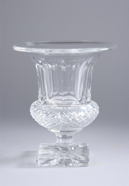 Appraisal: ST LOUIS CRYSTAL URN-FORM VASE signed under foot - in