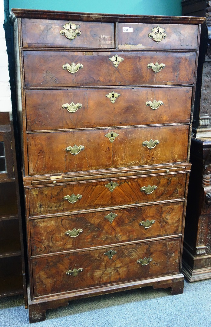 Appraisal: A mid- th century walnut chest on chest of two