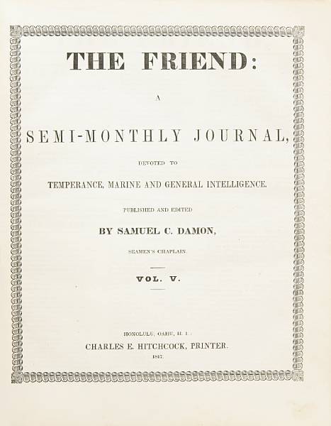 Appraisal: DAMON SAMUEL CHENERY - The Friend A Semi-Monthly Journal Devoted