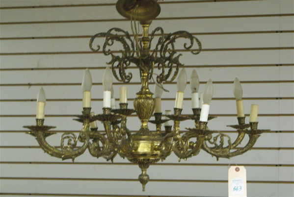 Appraisal: LOUIS XV STYLE SIXTEEN LIGHT CHANDELIER American th century of