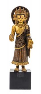 Appraisal: A Gilt Bronze Figure of a Standing Deity A Gilt