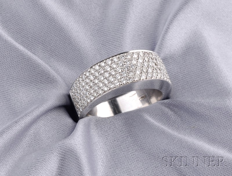 Appraisal: kt White Gold and Diamond Ring Casa Gi pave-set with