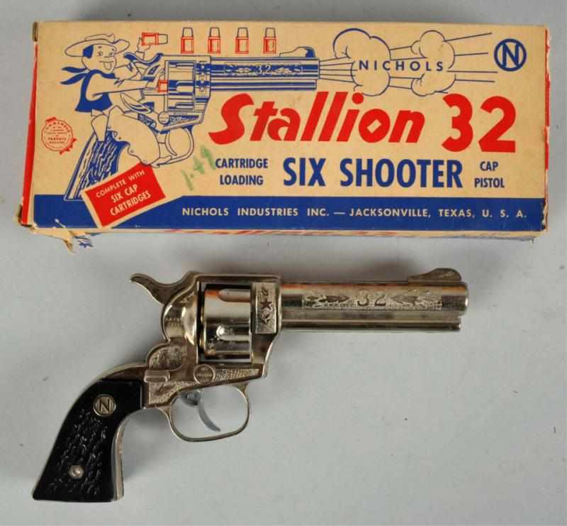 Appraisal: Nichols Stallion Six Shooter Cap Pistol Toy Description American Revolving