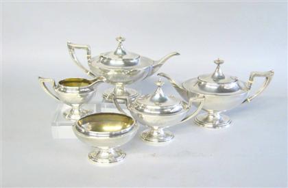 Appraisal: Whiting sterling silver five piece tea coffee service Comprising a