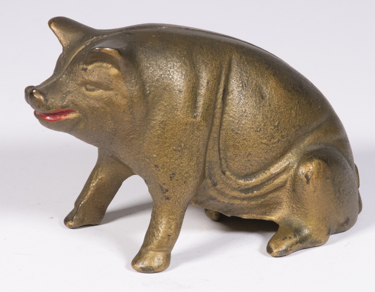 Appraisal: A C WILLIAMS SEATED PIG STILL BANK Early th c