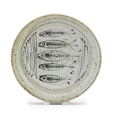 Appraisal: ANTONIO PRIETO - Low stoneware bowl with fish decoration USA