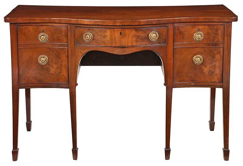 Appraisal: George III Figured Mahogany Diminutive Sideboard British early th century