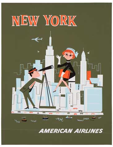 Appraisal: ANONYMOUS NEW YORK AMERICAN AIR LINES x inches x cm