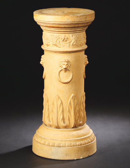 Appraisal: Large French Cast Terra Cotta Garden Pedestal in the neoclassical