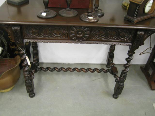 Appraisal: Carved Oak Library or Foyer Table rectangular