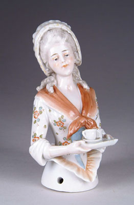 Appraisal: - CHOCOLATE LADY PINCUSHION This elegant young lady with a