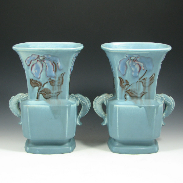 Appraisal: Rookwood Artist Decorated Vases Pair - Mint Pair of Rookwood