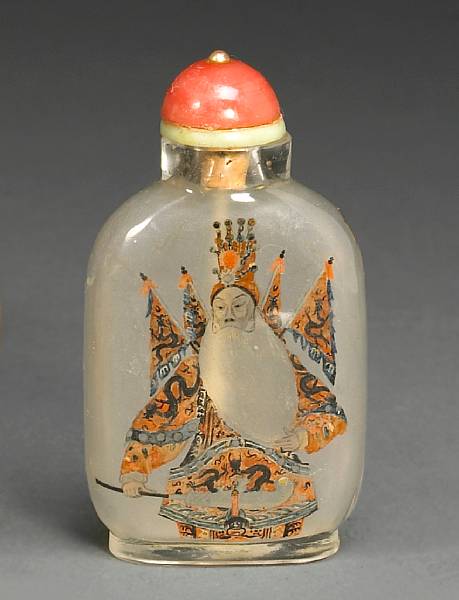 Appraisal: An inside-painted glass snuff bottle Ma Shaoxuan - Of rounded