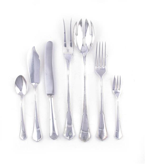 Appraisal: German silver flatware set Wilhelm Binder early th century comprising