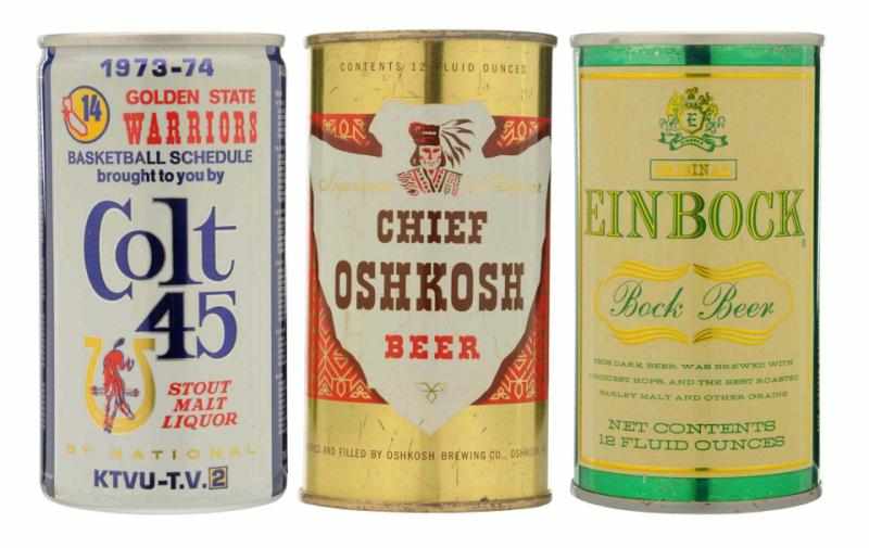 Appraisal: Lot of Beer Cans Includes Chief Oshkosh - with light