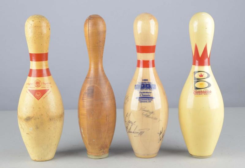 Appraisal: Lot of Bowling Pins Four bowling pins of various makes