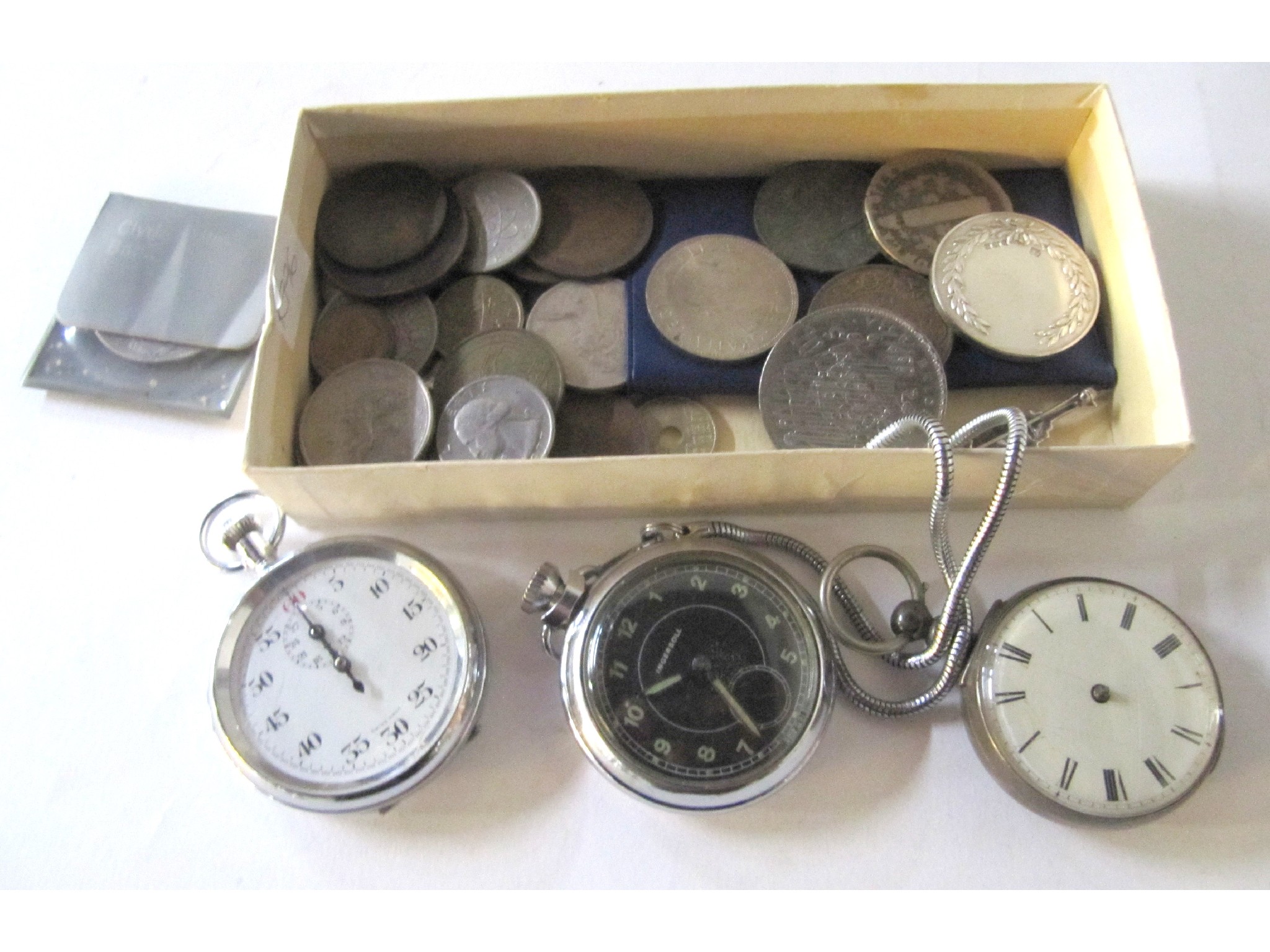 Appraisal: A lot comprising two pocket watches a stop watch and