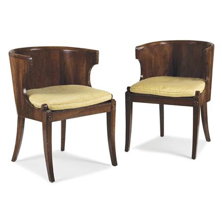 Appraisal: Pair of Tub Chairs th Century Estimate -