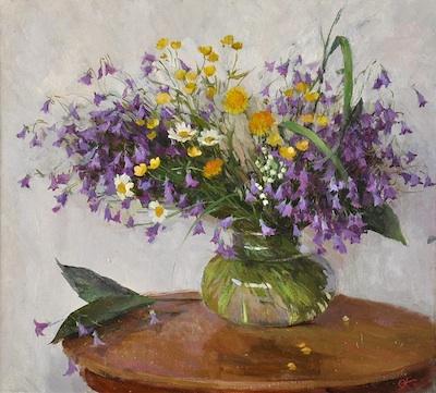 Appraisal: Olga Kalashnikova Russian b June Bouquet Oil on canvas initialed