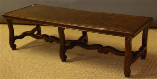 Appraisal: LOW TABLE A french provincial style pasquetry top walnut rectangular