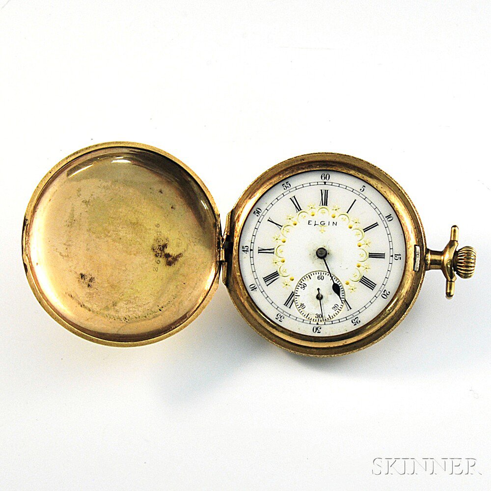 Appraisal: Tricolor Gold-filled Elgin Hunting Case Pocket Watch case no -jewel