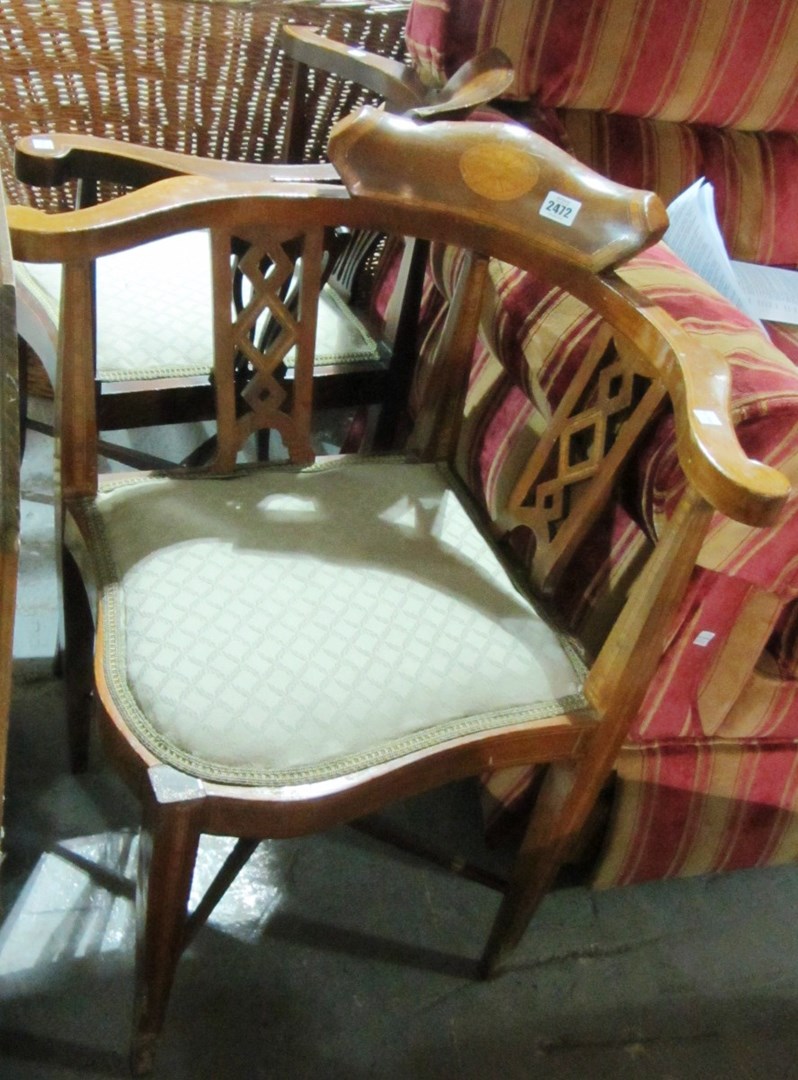 Appraisal: A th century mahogany corner chair and another similar