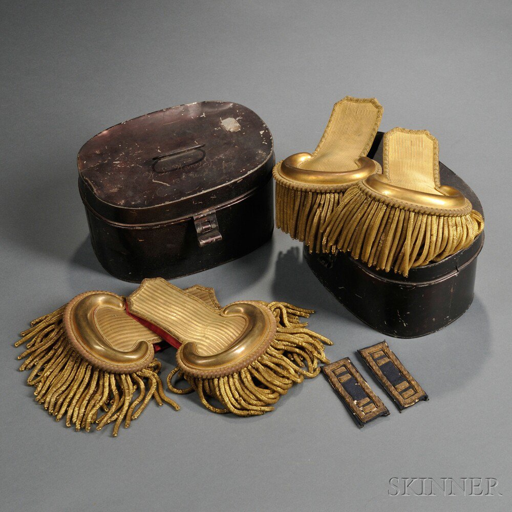 Appraisal: Two Pairs of Civil War Officer's Epaulettes and a Pair