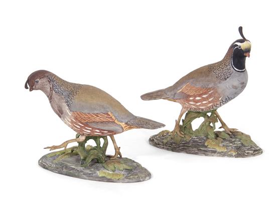 Appraisal: Pair Boehm California Quail no A and E H W