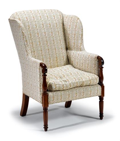 Appraisal: Federal upholstered and mahogany easy chair delaware early th century