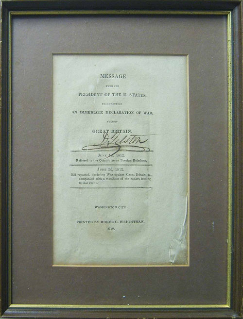 Appraisal: Two War of broadsides signed by D Gelston x